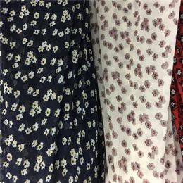Clothing Fabric 2024 Sale Real Silk Tecidos 2-colour Plum Chiffon Diy Printed Scarf Holiday Dress Accessories Fabrics