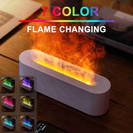 Humidifiers 7 Colours Flame Aromatherapy Air Humidifier Diffuser USB Electric Ultrasonic Cool Mist Essential Oil Diffuser Humidificador Lamp YQ240122