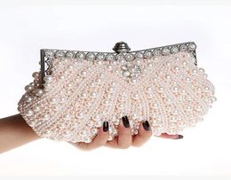 Stunning Pearls Bridal Hand Bags Luxury Cheap High Quality Wedding Accessories Champagne Black Ivory Evening Party Bag3522230