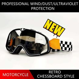 Outdoor Eyewear Retro Motorcycle Goggles Ski Glasses Motocross Sunglasses Vintage Eyewear Helmet Cycling Racing Cafe Racer Chopper MTB ATV 240122