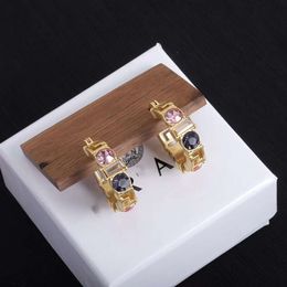 Desginer Vercaces Jewelry New Fanjia Brass Material Du Meijia Palindrome Exquisitely Inlaid with Rhinestones High-end and Fashionable Earrings