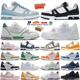 Designer Virgil Trainer Sneaker Luxury Embossed Shoes platform casual shoes black white green denim canvas leather overlays outdoor sports shoes