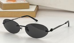 Oval Rimless Sunglasses Full Black 0179 Women Luxury Sunglasses Fashion Summer Sunnies Sonnenbrille UV Protection Eyewear with box