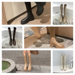 Stivali Autunno Inverno Moda Casual Tacco alto Cerniera posteriore Testa quadrata Stile strano Scarpe in pelle sottile Donna 36-40