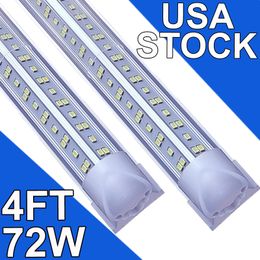 4Ft Led Shop Lights Fixture ,4 Feet 72W 4' Garage Light 48'' T8 Integrated LED Tube , Linkable Led Bulbs Garages , Plug and Play High Output Surface Mounts USA usastock