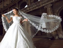 2019 Super Sell 5M Length Style BeigeWhite Onelayer Elegant Wedding Dress Veil Bridal Veil Cathedral Bridal Accessories2217709