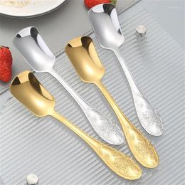 Coffee Scoops Chinese Style Ice Cream Tea Stirring Spoons For Dinner Dessert Watermelon Bar Tool Stainless Steel Creative Tableware