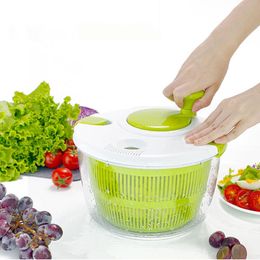 Salad Spinner Manual Lettuce Spinners 5L Vegetable Dehydrator Vegetable Fruit Washer Dryer Drainer Strainer with Bowl & Colander