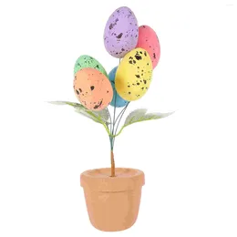 Decorative Flowers Easter Eggs Decor Table Decoration Bonsai Statue Figurine Centerpiece Desktop Ornament Artificial Tree