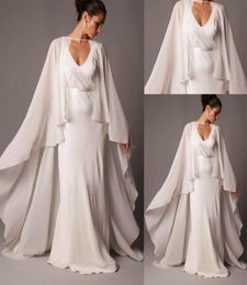 Ivory Bridal Cape Women Wedding Cloak Chiffon Long Jacket Plus Wrap Custom Made Formal Bride Bolero1937303