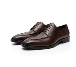 Oxfords Dress Italy handmade Business Men party wedding Genuine Leather Fashion Casual loafers shoes round Toe Lace-Up Formal Office Shoes size 37-45 717