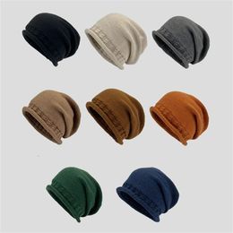 Berets Unisex Warmer Knit Cap Women Wool Beanies Caps Balaclava For Men Winter Cotton Pile Of Outdoor Casual Bonnet Masculina