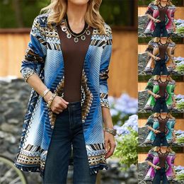 Women's Blouses Autumn And Winter Ethnic Style Long Sleeve Cardigan Top