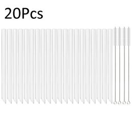 81214mm High Borosilicate Glass Straw 1020Pcs Reusable Eco Friendly Drinking Straws Set Bubble Tea Smoothies Bar Accessories y240122