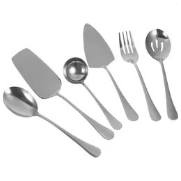 Dinnerware Sets Stainless Steel Cake Knife Serving Spoons For Buffet Utensils Flatware Portable Fork Tableware