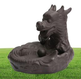 FBIL Dragon Cone Incense Burner Purple sand Backflow Dragon Smoke Holder quotDragon Pondquot coffee 105 x 11 x 10cm1546454