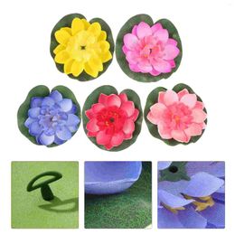 Decorative Flowers 5 Artificial Lifelike Pond Decor Water For Outdoor Garden Clearance Decoration Flower Bed Edging