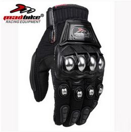 2016 New MADBIKE motorcycle racing riding glove Offroad motorcycle gloves alloy Steel breathable drop resistance black red blue M6801141