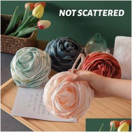 Bath Tools Accessories Loofah Sponge Ball Rose Flower 70G Exfoliating Body Scrubber Sponges Pouf Mesh Puff Cleaning For Men Women Bath Dhxuh