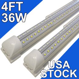 LED Shop Light 4FT 36W 3600LM 6500K Garage Lights with Reflectors, V Shape Linkable LAED Shops Lights, Clear Cover Ceiling Lighting, T8 Integrated Fixture usastock