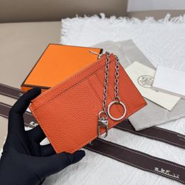 Wallets Women Bags Genuine leather material card bag Mini Handbag Purse Long style orange Wallet Genuine Leather Lychee pattern Handbags Plain Smill Size Lady