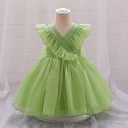 Girl Dresses 2024 Baby Red Christmas Dress For Girls Toddler Cute Clothes Infant Birthday Party Princess Wedding Ball Gown