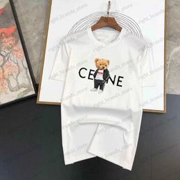 Men's T-Shirts Summer Children's 100%Cotton T-Shirt 2024 Boys Funny Bear T-Shirt Girls Clothes Print Graphic Baby Top Shirts Kids Clothes T240122