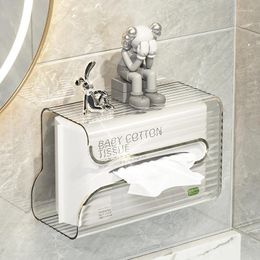 Storage Bags Punch-free Tissue Box Multifunctional Wall-mounted Transparent Capacity Toilet Paper Holder For Bathroom Kitchen