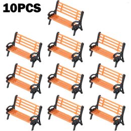 Garden Decorations 10pcs Model Park Bench Train HO Scale 1:87 Chair Settee Street Layout Decoration Replacement Parts