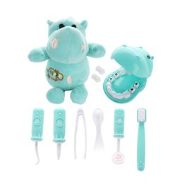 9Pcs Kids Pretend Plush Play Dentist Cheque Teeth Model Set Medical Kit Educational Role Play Simulation Learing Toys1318712