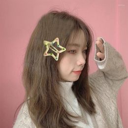 Hair Accessories Y2k 90s Aesthetic Candy Colour Star Hairpin For Woman Charm Sweet Clip