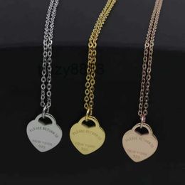 Designer Necklace Tiff Gold Heart Luxury Jewellery Rose Valentine Day Gift Withbox Fast Girls 37S5