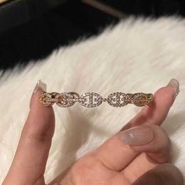 Designer H Home Bracelet Pig Nose with Full Diamond Opening Zircon Micro Set Students Simple and Fashionable Copper Alloy Light Luxury High Grade Internet Celebrit