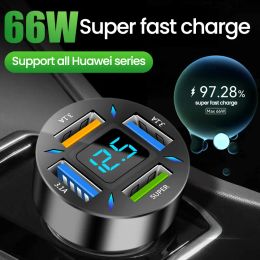 66W 4 Ports 5 Ports USB Car Charger Fast Charging PD Quick Charge 3.0 USB C Car Phone Charger Adapter For Android Phone 13 12 Xiaomi Huawei with retail box