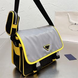 Men Shoulder Bags Nylon Handbags Messenger Bag with Removable Pouch Fashion Letter Adjustable Jacquard Shoulders Strap Two Side Bu2444