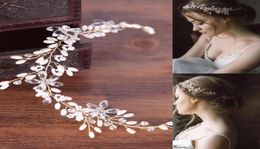 Pearl hair with white wedding dress accessories hair head and bridal headwear3829770
