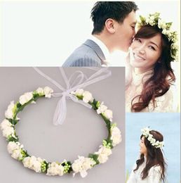 Bride Bohemian Flowers Headband Festival Wedding Floral Garland Hair Band Headwear Hair Accessories for Women Whole 20153776131