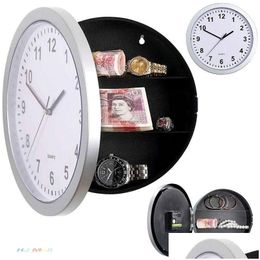Desk Table Clocks Creative Den Secret Storage Wall Clock Home Decroation Office Security Safe Money Stash Jewellery Stuff Containe Dhvic