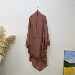 Ethnic Clothing Large Khimar Muslim Eid Hooded Ramadan Islamic Tie Back Overhead Hijab Prayer Garment Scarf Women Veil Headdress
