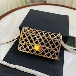 Mini Flap Glitter Designer Bag Golden Metal Diamond Quilting Composite Bag Handbags Gold-Tone Chain Hardware Lambskin Liner Zip Fr250P