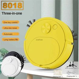 Robot Vacuum Cleaners Sweeping Robot Automatic Cleaning USB Intelligent Paper Scraps Stain Remover Sweep Suck Drag 3 In 1 Vacuum White