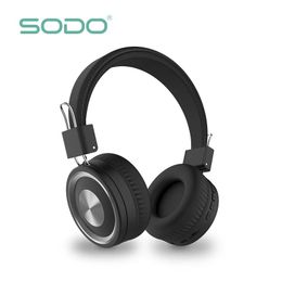 Headphones SODO 1002 Wireless Headphone Bluetoothcompatible 5.0 Stereo Headset Wired Wireless Headphones Foldable with Mic Support TF/FM