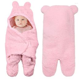 Blankets Baby Plush Sleeping Bag Born Cute Soft Thickened Wrap Swaddle Receiving Blanket Anti-kick Sleep Sack 0-6 Months