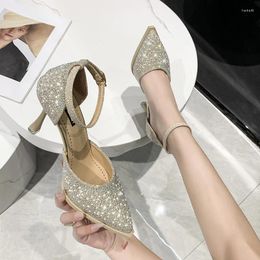 Sandals High Heels 2024 Women Bling Luxury Sexy Woman Fashion Elegant Casual Shoes Pointed Women'