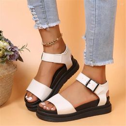 Sandals Open Toe Platform Woman Summer Beach Shoes Sexy Soft Leather Flats Sandalias Mujer Sapato Feminino Plus Size 35-43 Black