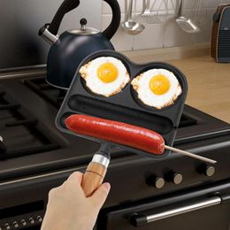 Pans Split Type Cast Iron Sausage And Omelette Pan Non Stick Fry Egg Cooking Small Frying