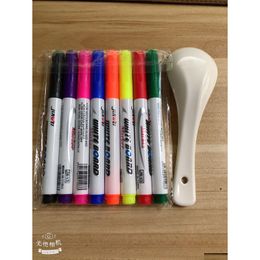 Gift Sets Floating Erasable Water-Based Magic Whiteboard Marker Pen With Spoon Tile Repair Wall Grout For Teaching Kids Diy Ding Early Dheij