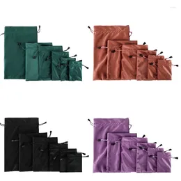 Shopping Bags 6Pcs/Set Package Bag Drawstring Purse Solid Color Wedding Jewelry Small Packaging Candy Jewellery Container Storage