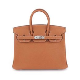 Platinum Leather Women's Bag Designer Full Sewing Wax Wire All Steel Hardware Togo First Layer Cowhide Handbag Street Trend 3Y9C