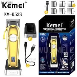 Hair Clippers Kemei electric rechargeable hair clipper with lcd KM-K53S fast charging and long time using professional salon hair YQ240122